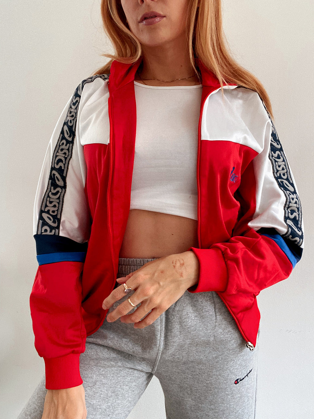 Veste de jogging vintage rouge ASICS M