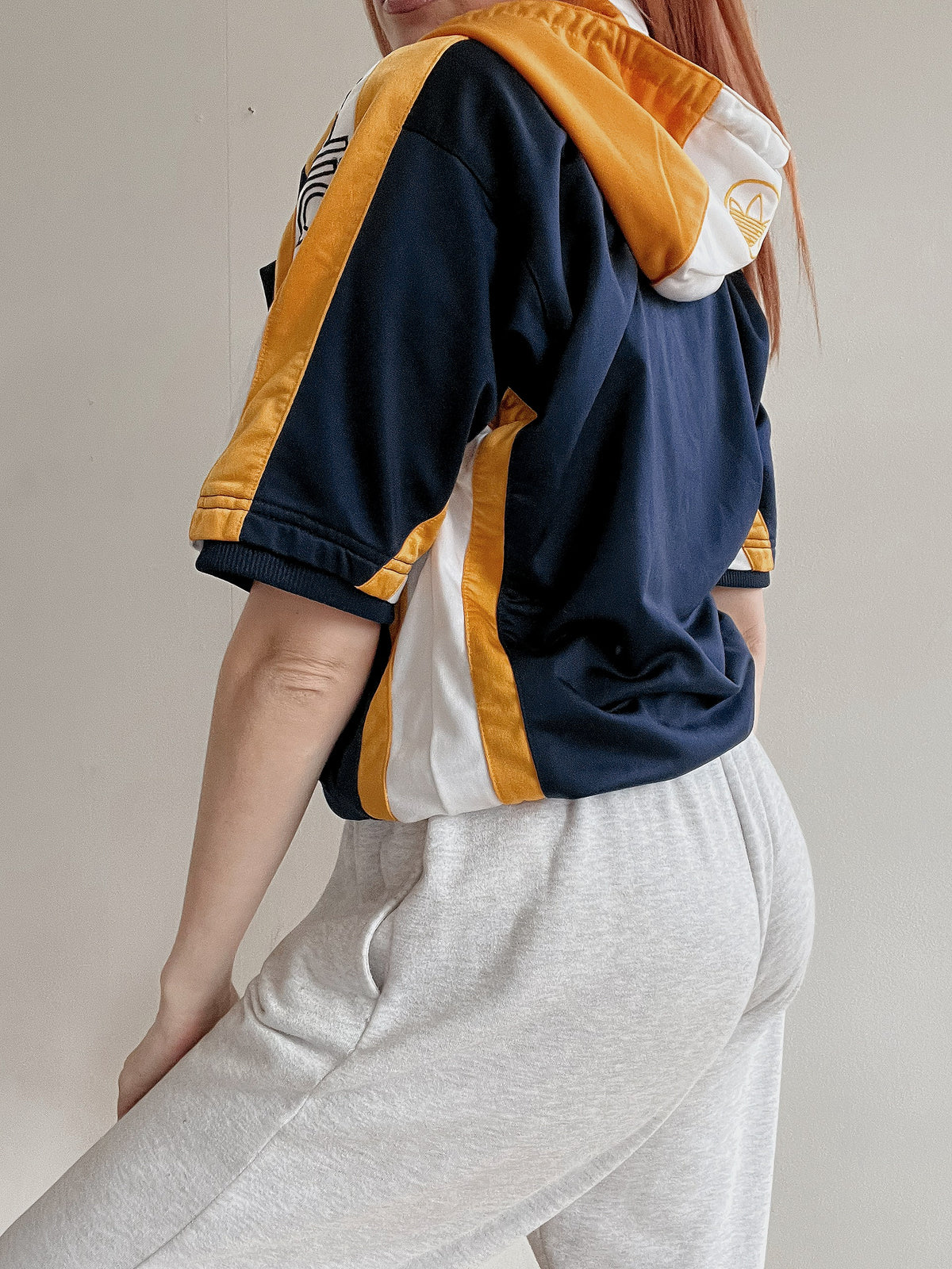Vintage dunkelblaue Joggingweste Adidas L