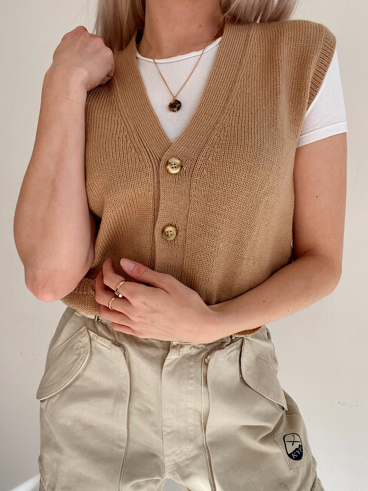 Gilet en maille beige L