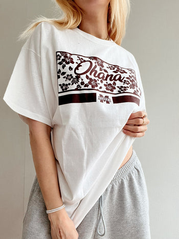 T-shirt vintage américain blanc et bordeaux XL