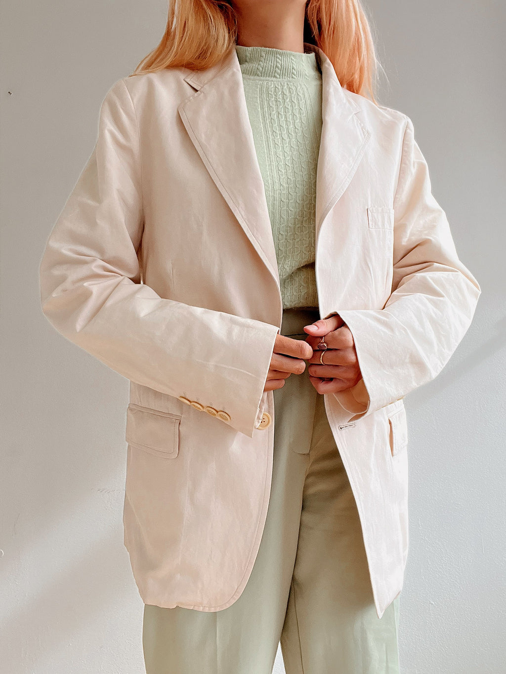 Veste blazer vintage rose très clair M