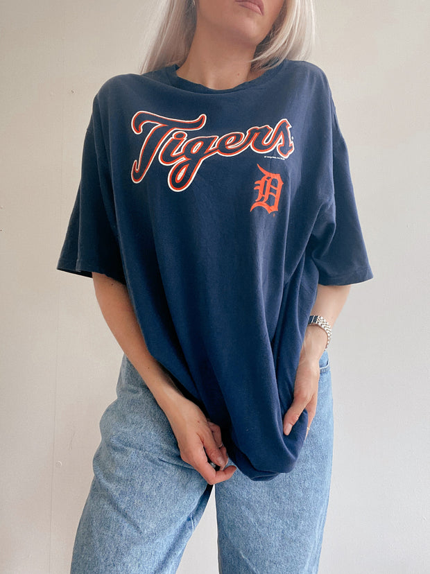 T-shirt vintage USA bleu foncé Tigers XL