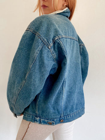 Veste en jeans vintage  intérieur mouton   M