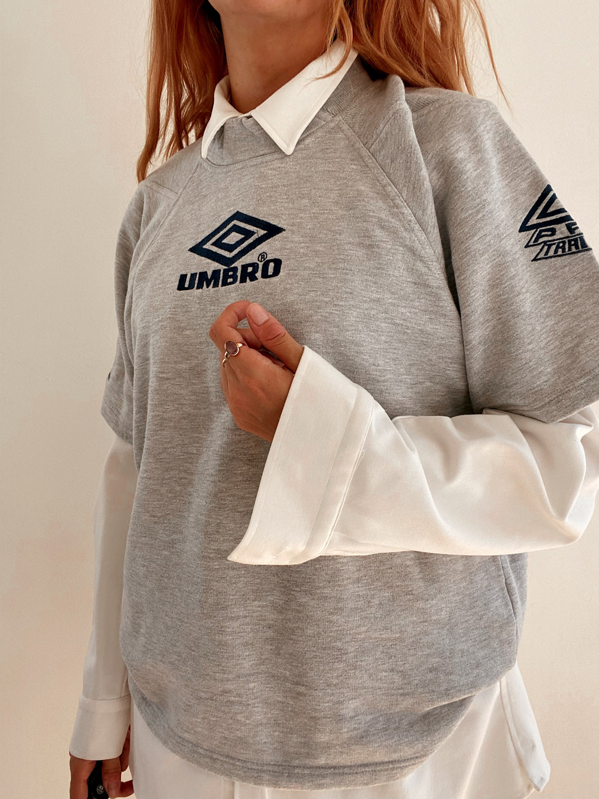 Dickes graues Vintage-T-Shirt Umbro L