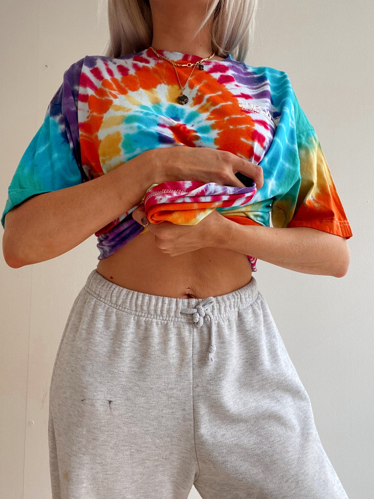 T-shirt vintage multicolore tie and dye XL