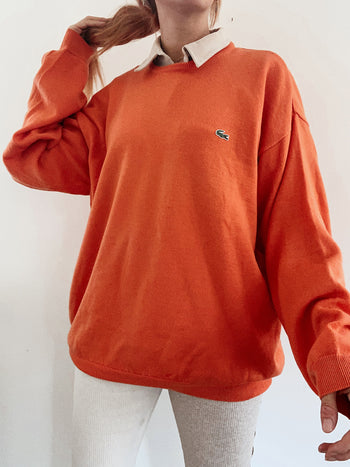 Pull en maille orange Lacoste XXL