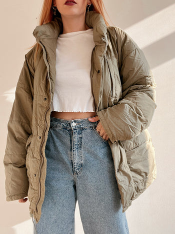 Doudoune vintage khaki/beige oversized L