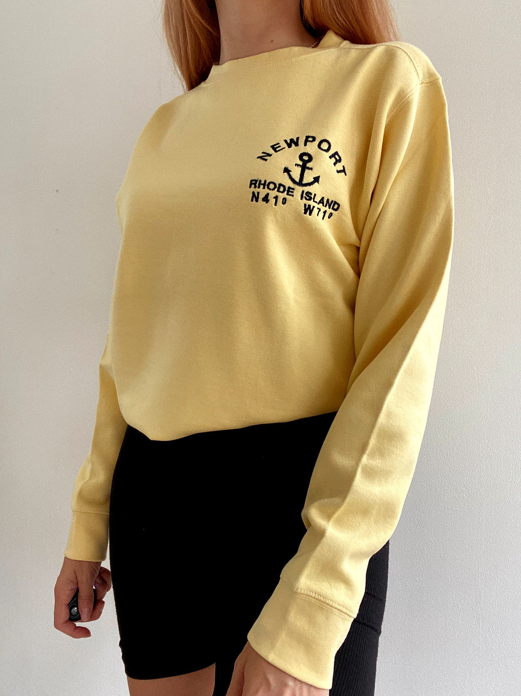 Vintage Newport hellgelber Pullover S
