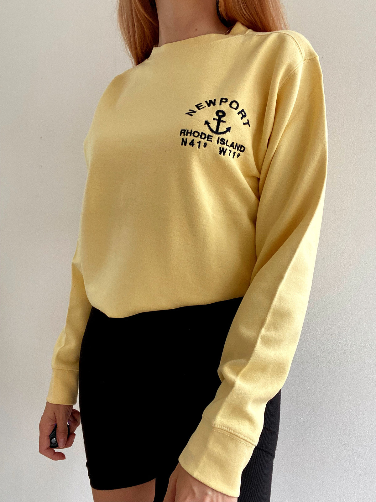 Vintage Newport hellgelber Pullover S