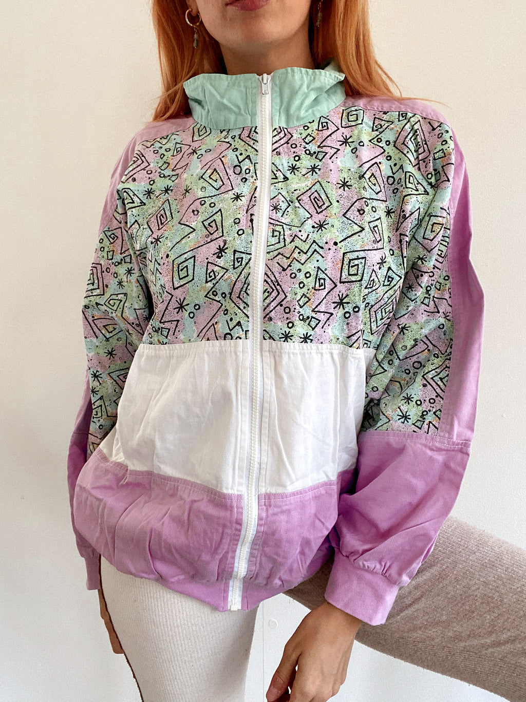 Veste de jogging vintage mauve XL
