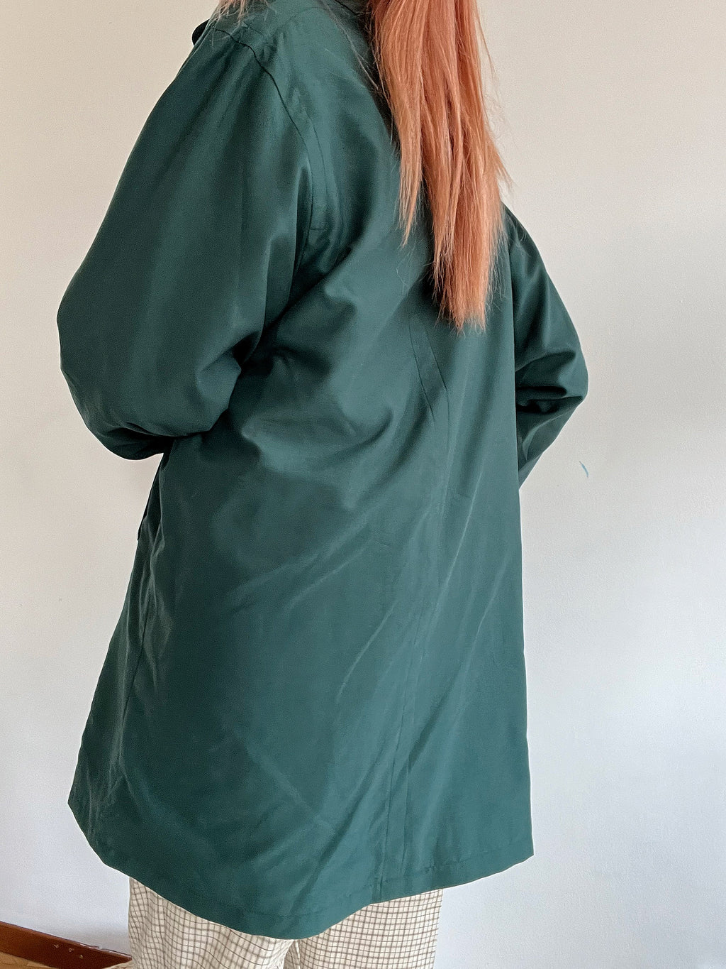 Trench coat vintage vert foncé M oversized