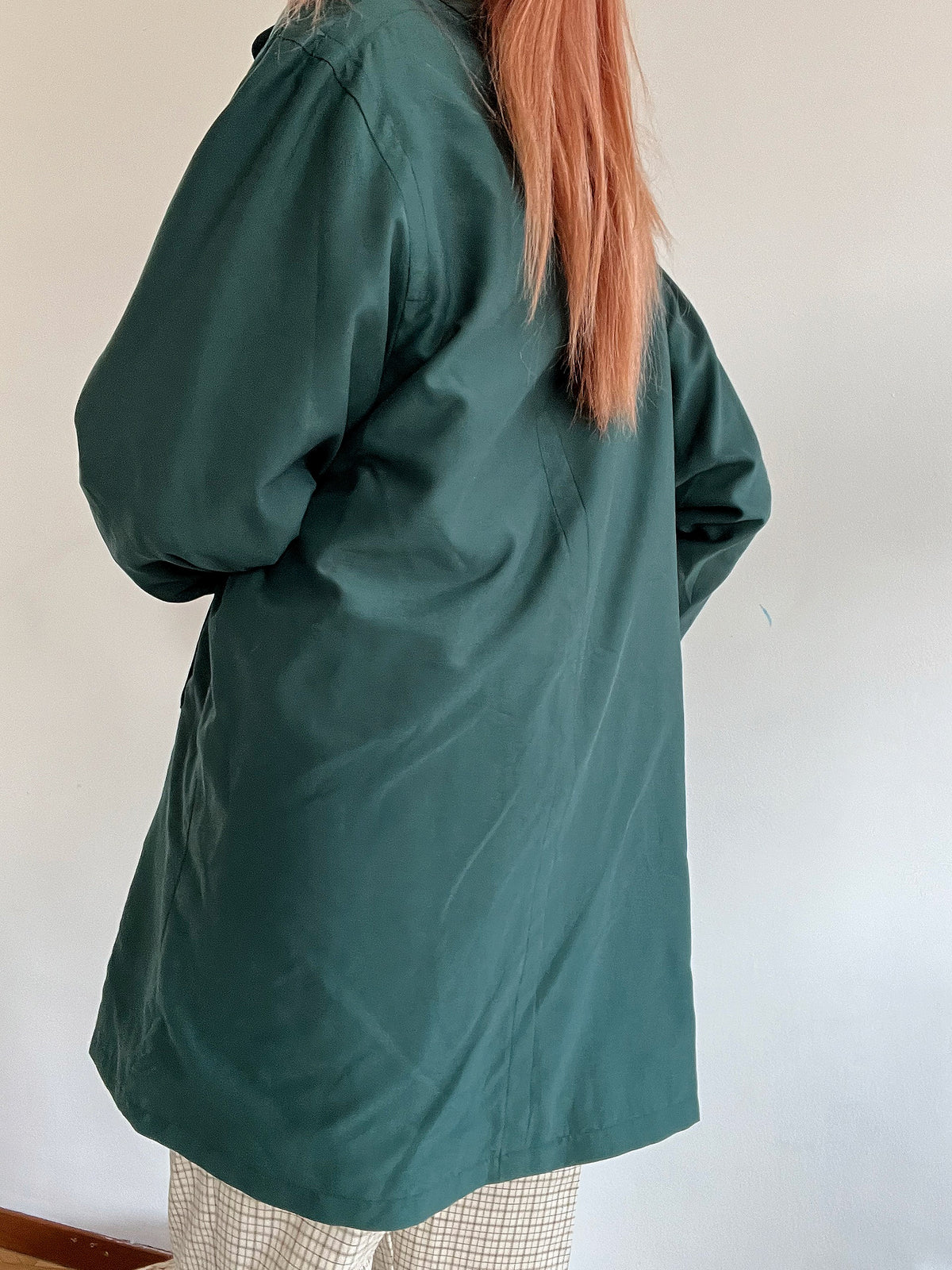 Trench coat vintage vert foncé M oversized