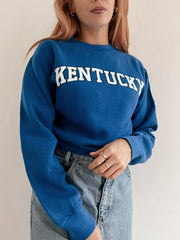 Vintage amerikanischer elektrischer blauer Pullover M