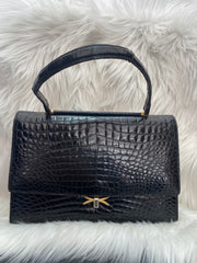 Vintage black rigid handbag