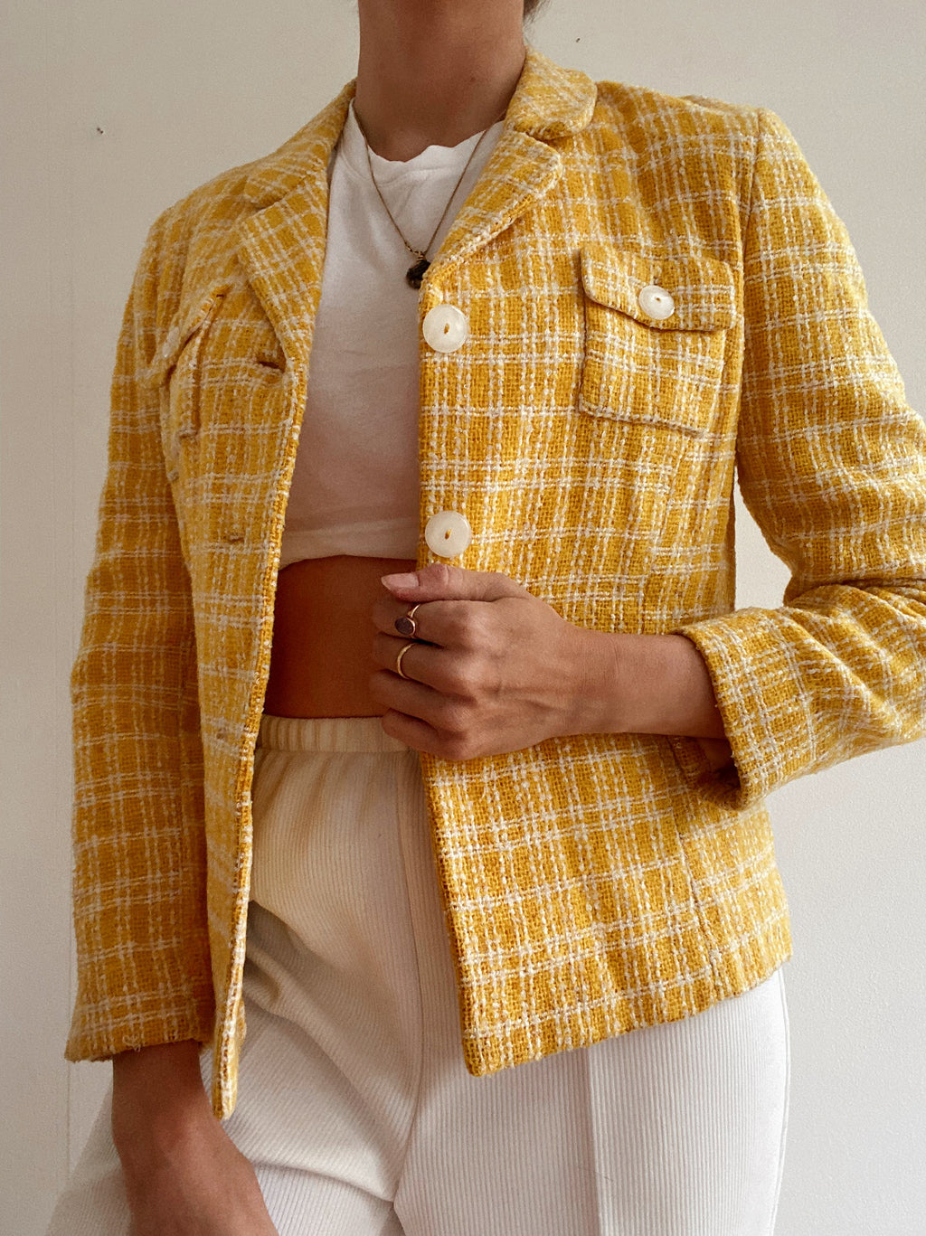 White and blue jacket with orange collar Adidas XL