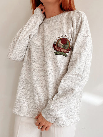 Ensemble pull & jogging gris clair chiné  L