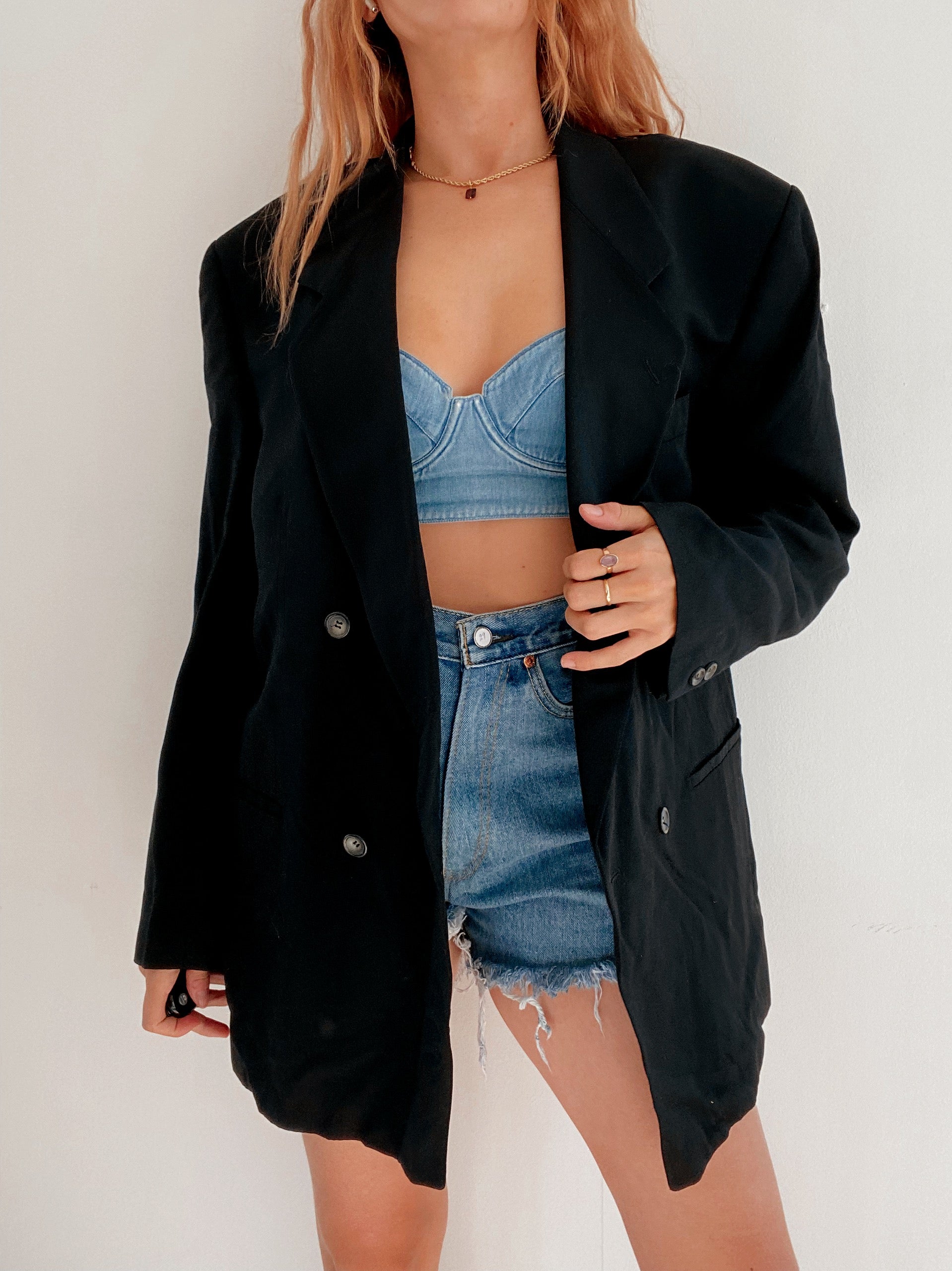 Oversized dark gray blazer jacket L