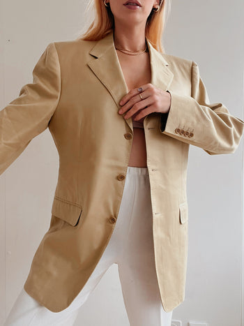 Vintage beige/senffarbene Blazerjacke L