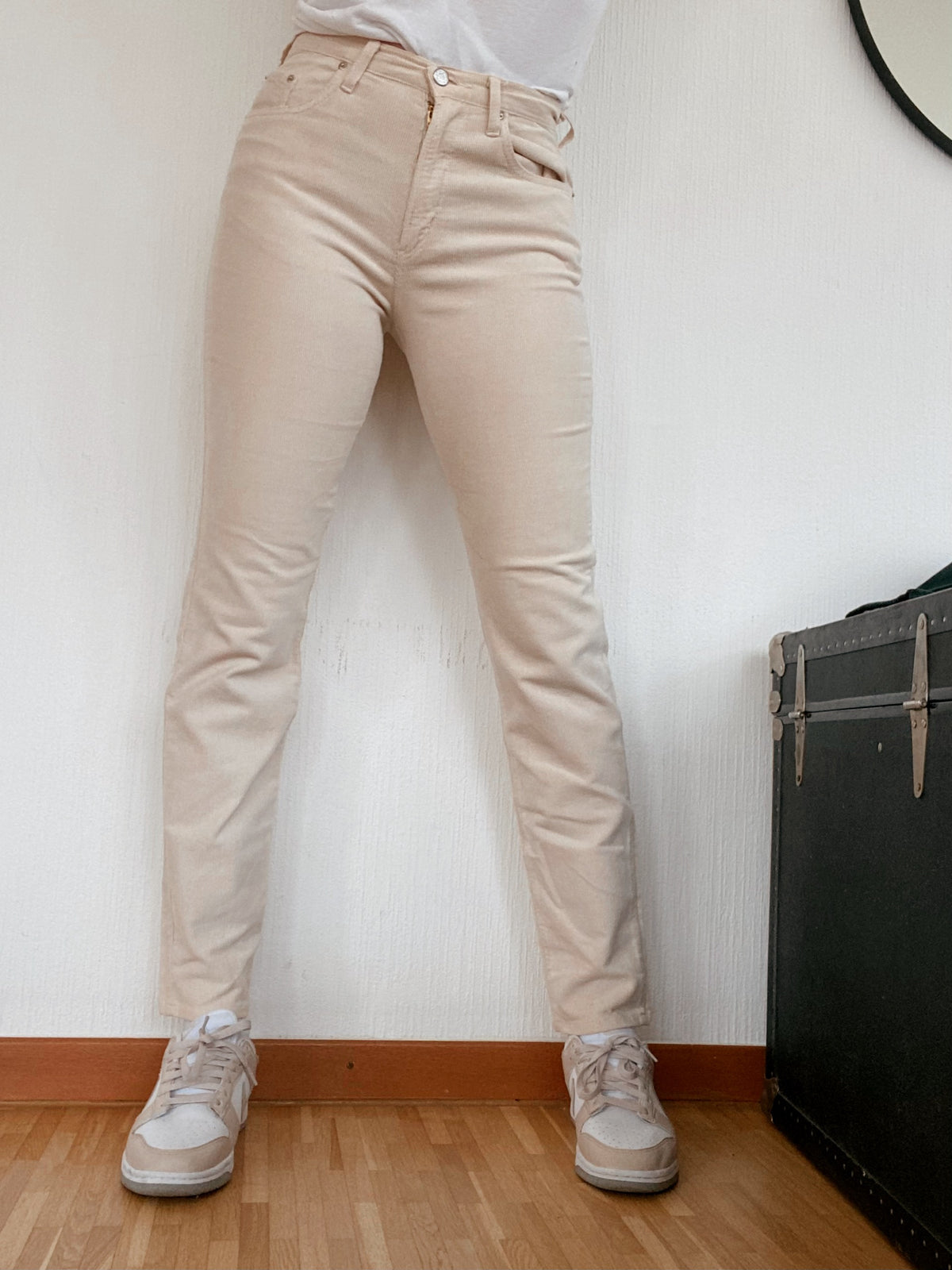 Pantalon beige velours côtelé 36