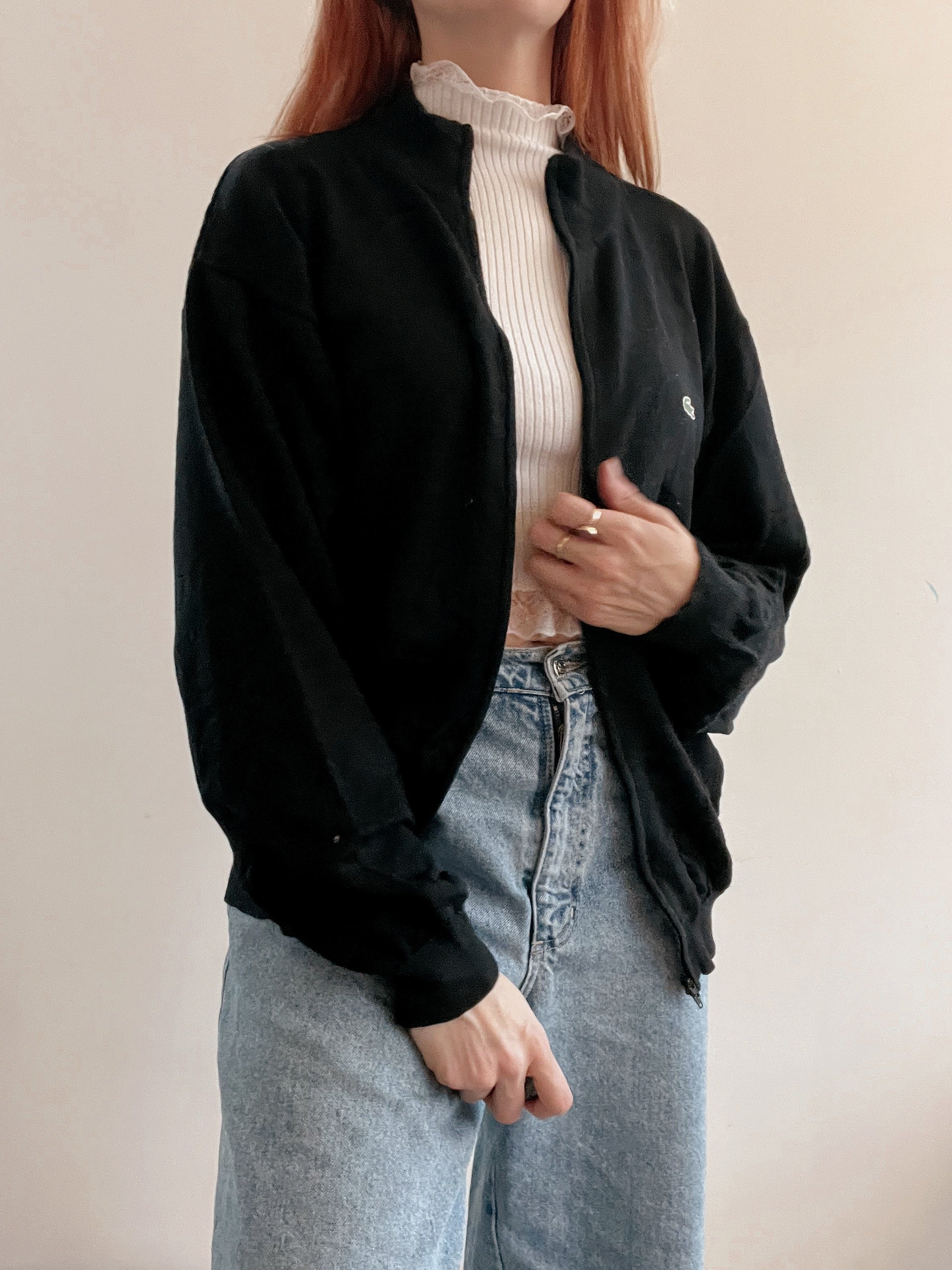 Jacket vintage Lacoste avec zip noir