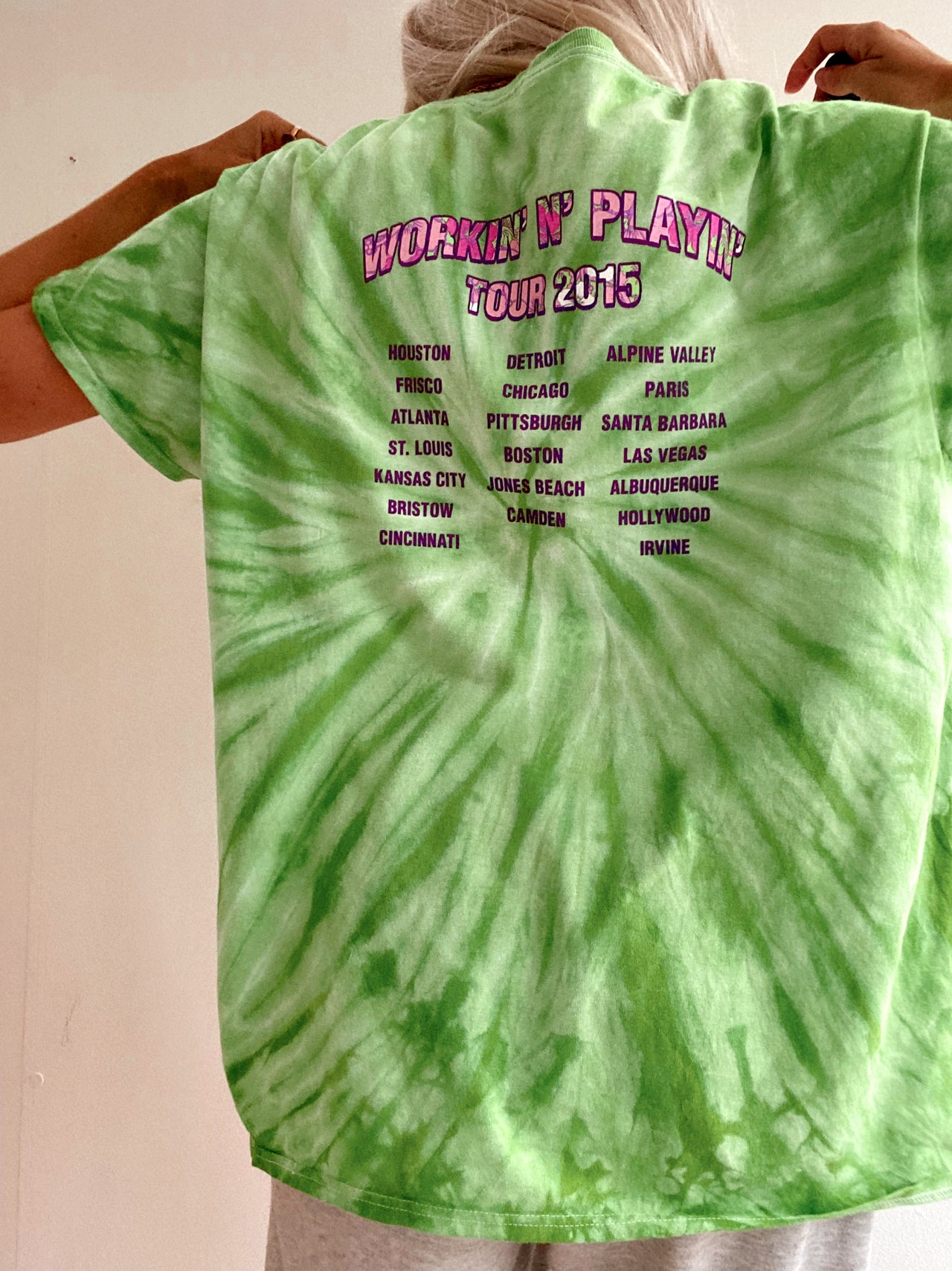 T-shirt vintage vert tie and dye XL