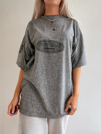 T-shirt vintage gris chiné imprimé dans le dos XL