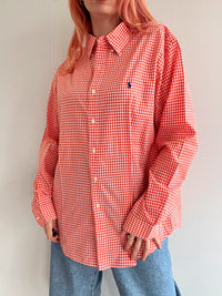 Chemise vintage Ralph Lauren à carreaux orange L