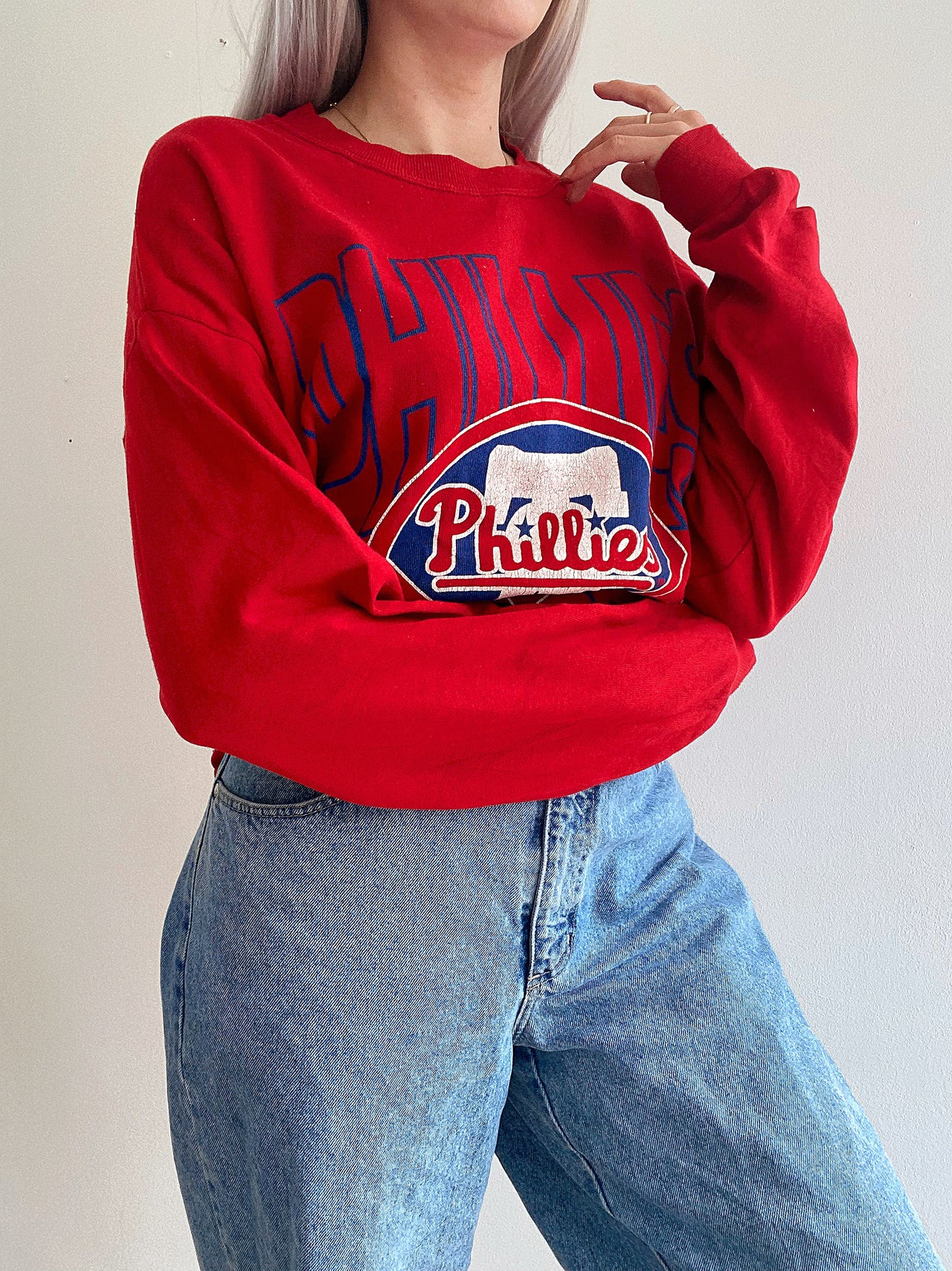 Pull vintage USA rouge XL