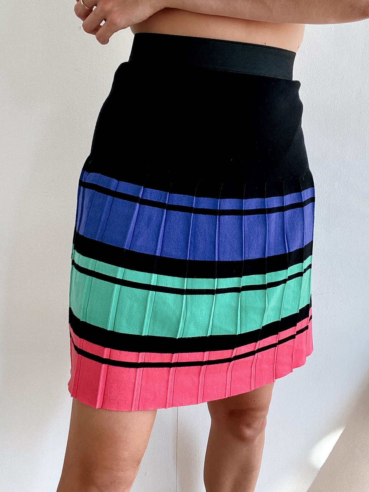 Jupe Vintage  noire et multicolore M