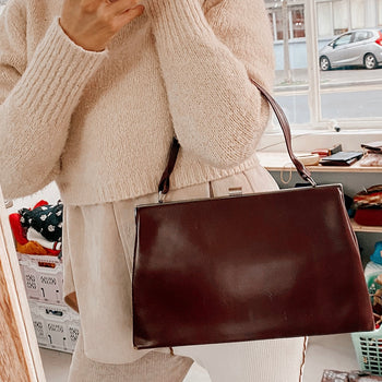 Vintage chocolate brown handbag