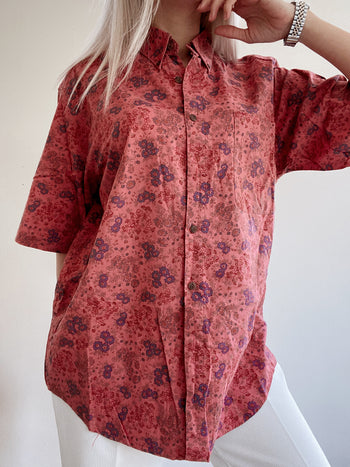 Chemise Vintage 80/90s rose à fleurs