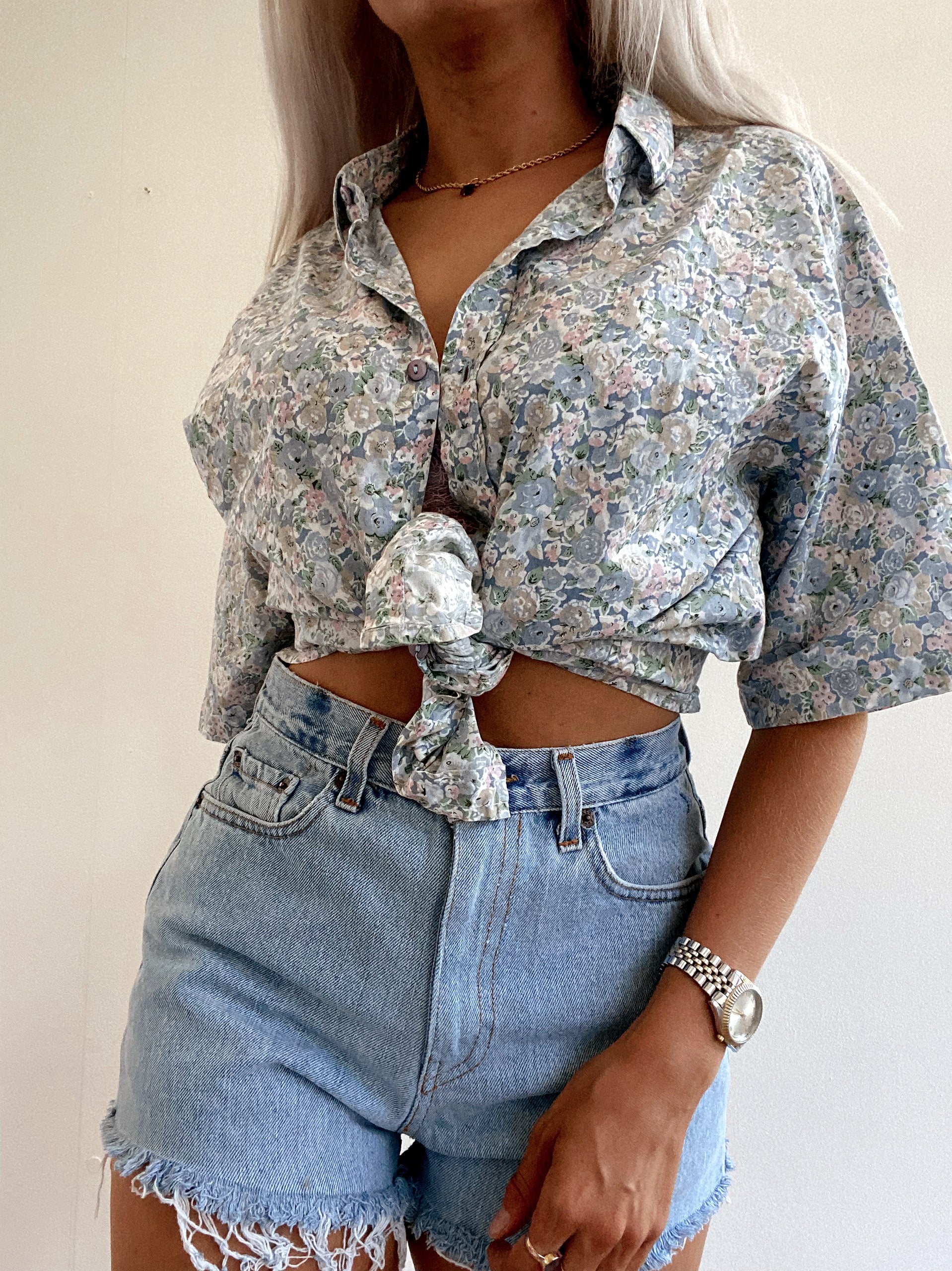 Chemise Vintage 80/90s pastel à fleurs