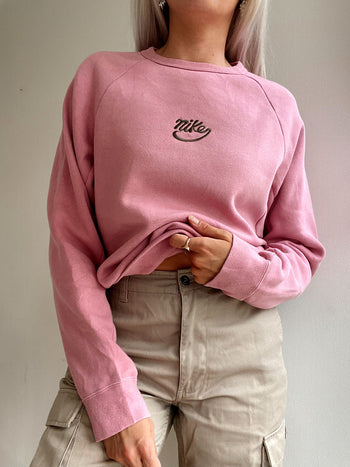 Pull vintage rose Nike brodé S