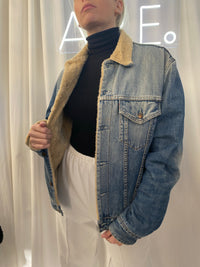 Veste en jeans Levi's bleue claire doublée mouton  L