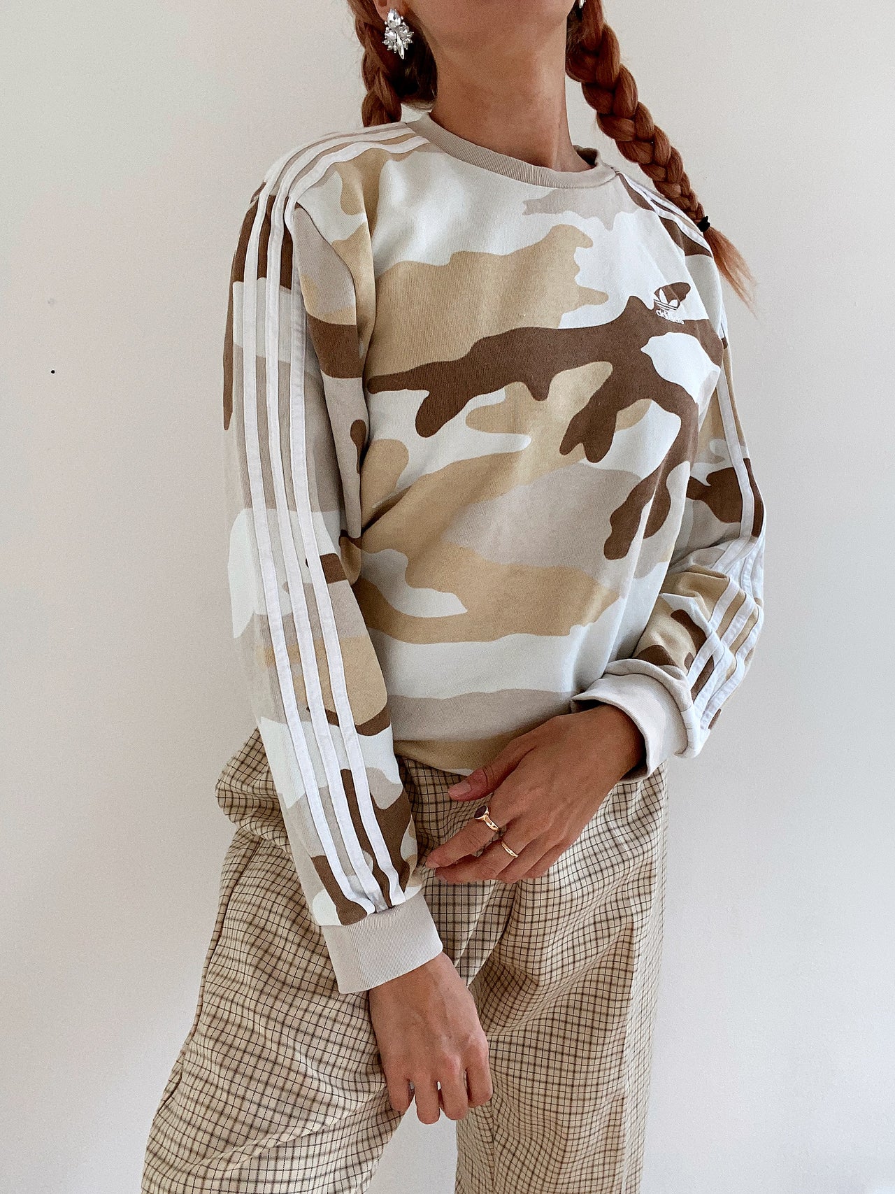 Adidas beige Militärpullover S