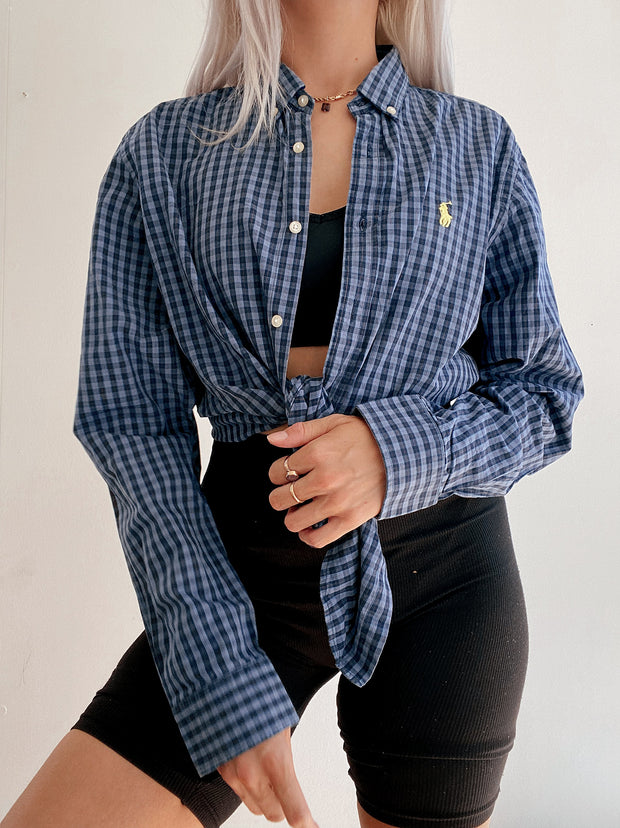 Ralph Lauren L Blue White/Black Striped Shirt