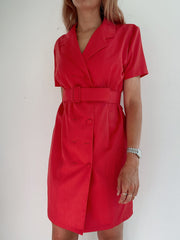 Vintage rosa Kleid im Blazer-Stil, dunkelrosa M 