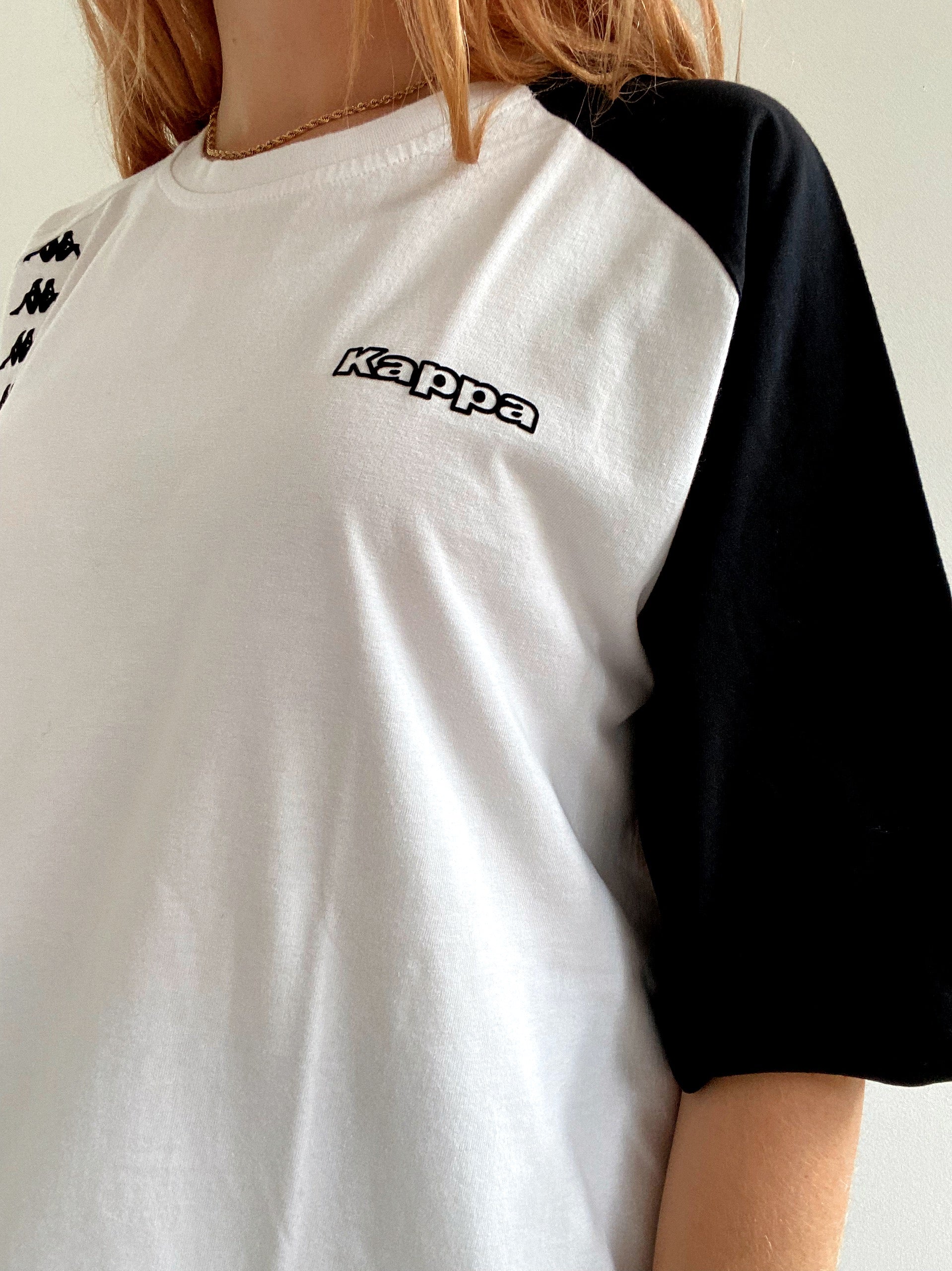 T-shirt blanc et noir Kappa XXL
