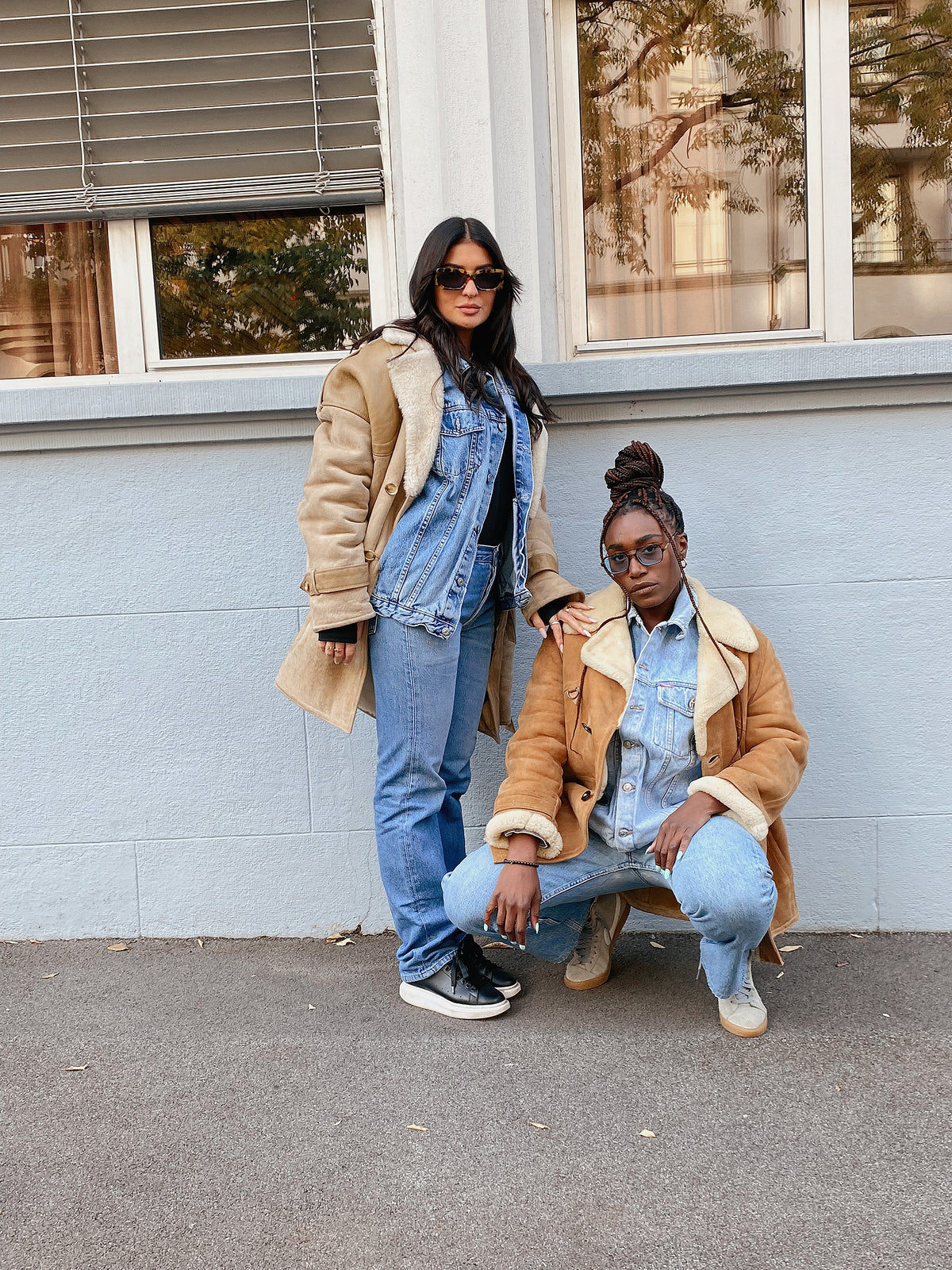 Manteau camel mouton retourné