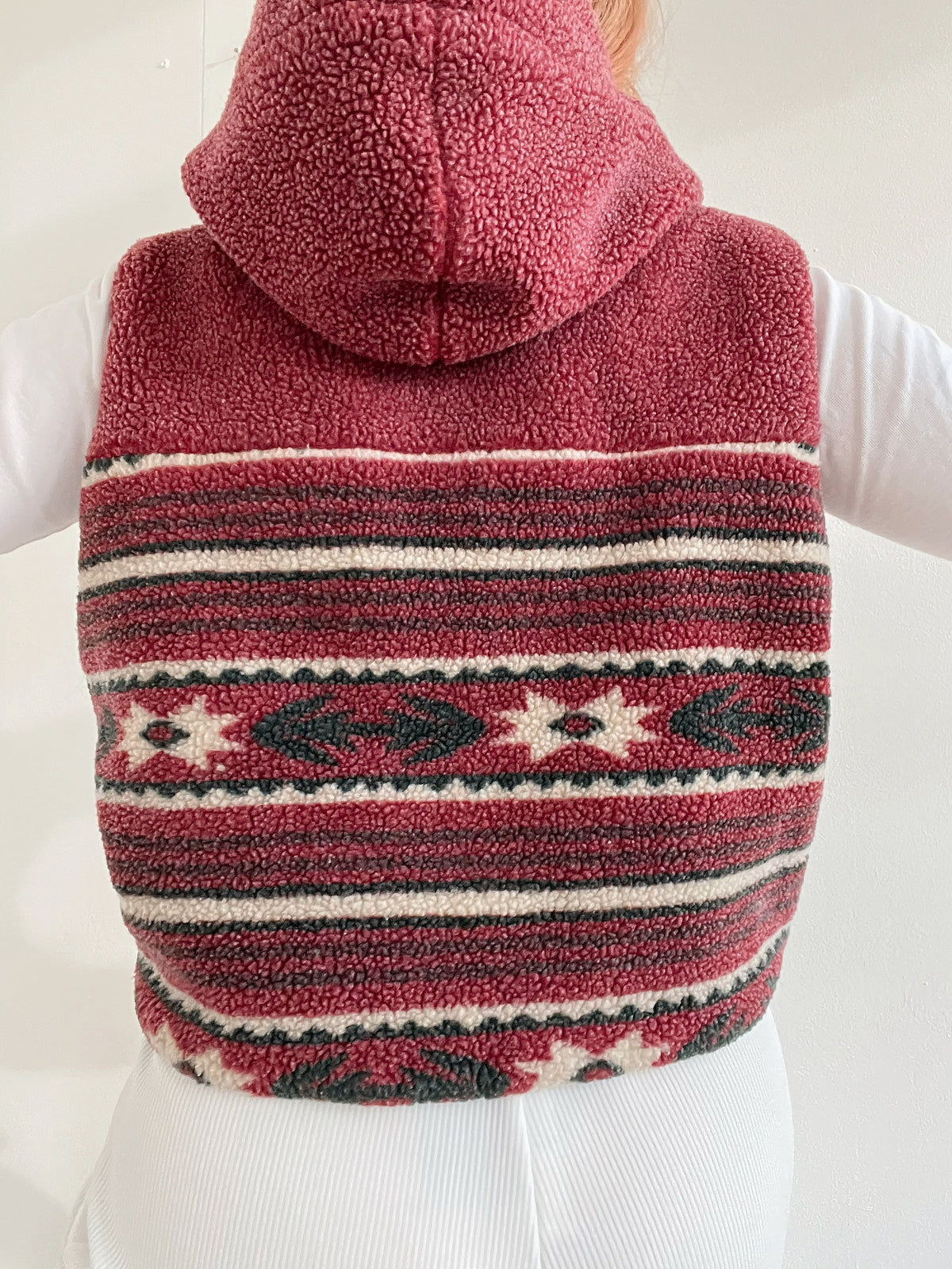Gilet polaire vintage rose/rouge M