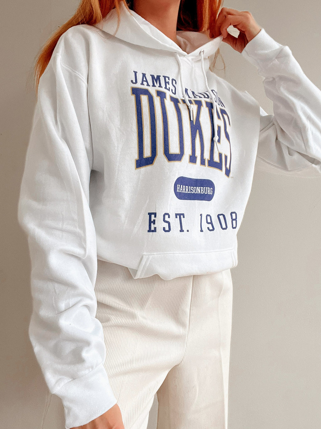 White and blue jacket with orange collar Adidas XL