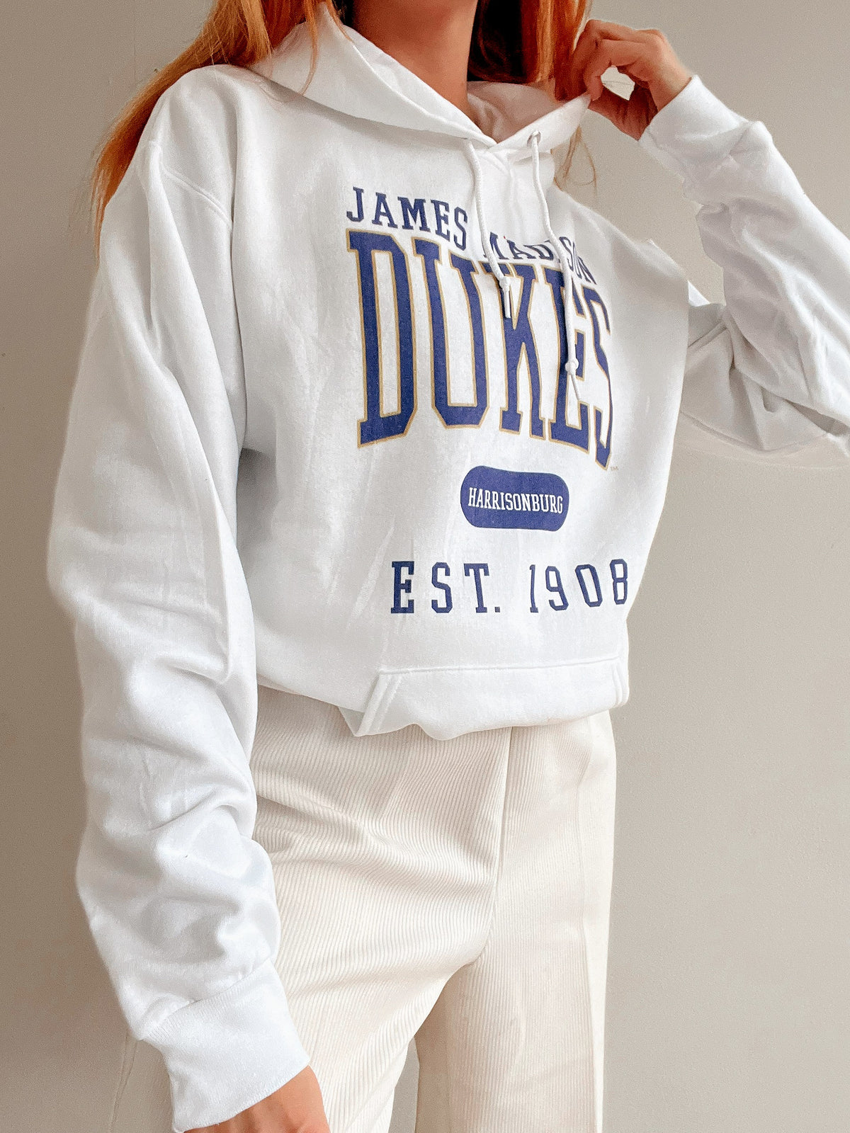 White and blue jacket with orange collar Adidas XL