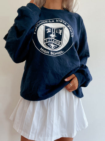 Pull vintage USA bleu foncé XL