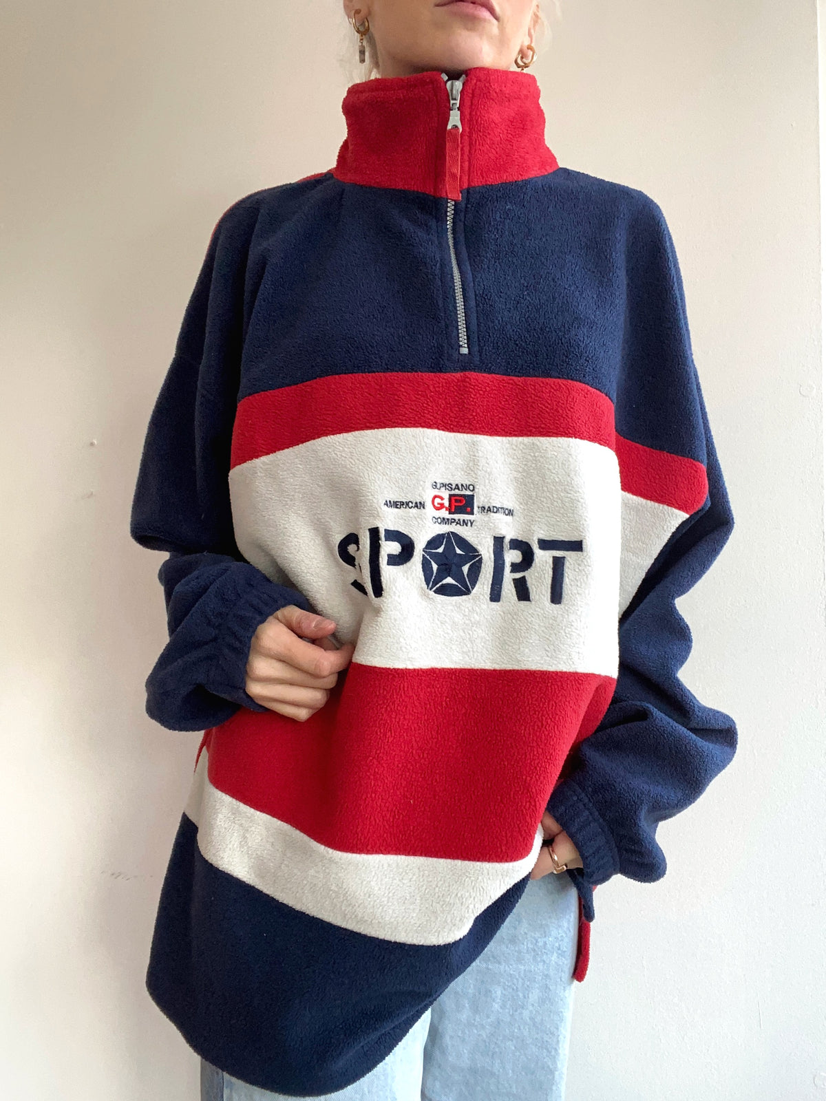 XL blue fleece sweater