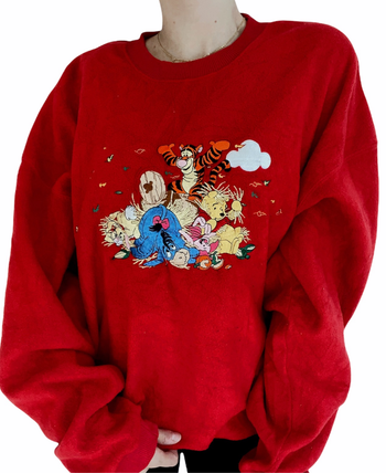 Disney sweater red Winnie the Pooh XL