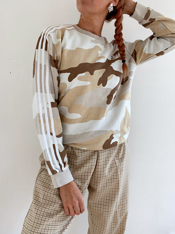 Adidas beige Militärpullover S