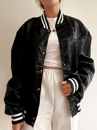 USA Bomberjacke Schwarz Satin XL