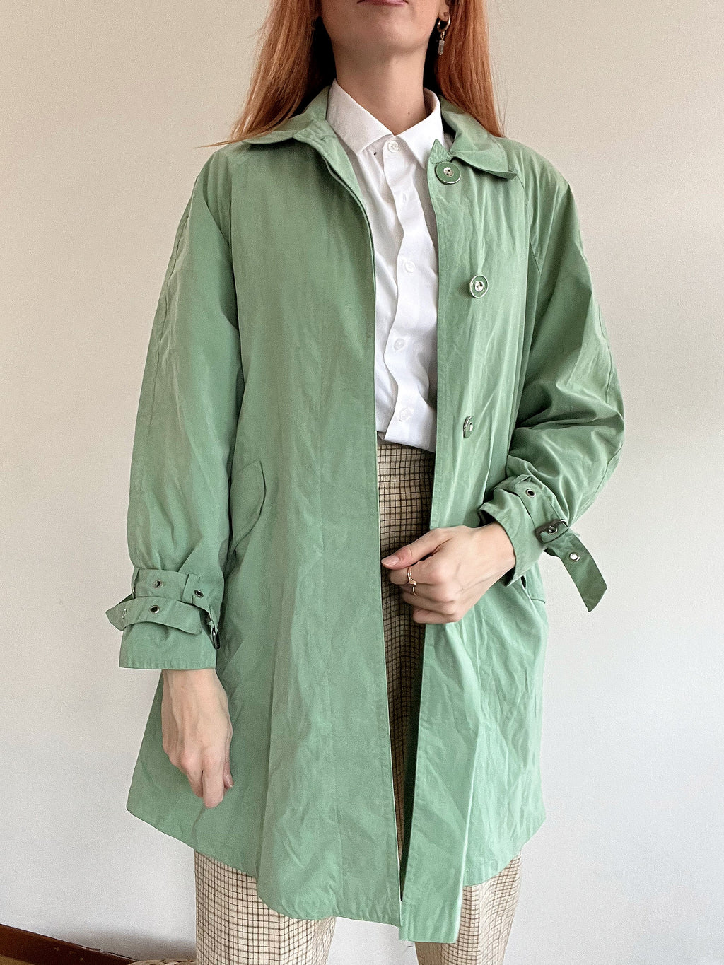 Trench coat vintage vert Clair M oversized