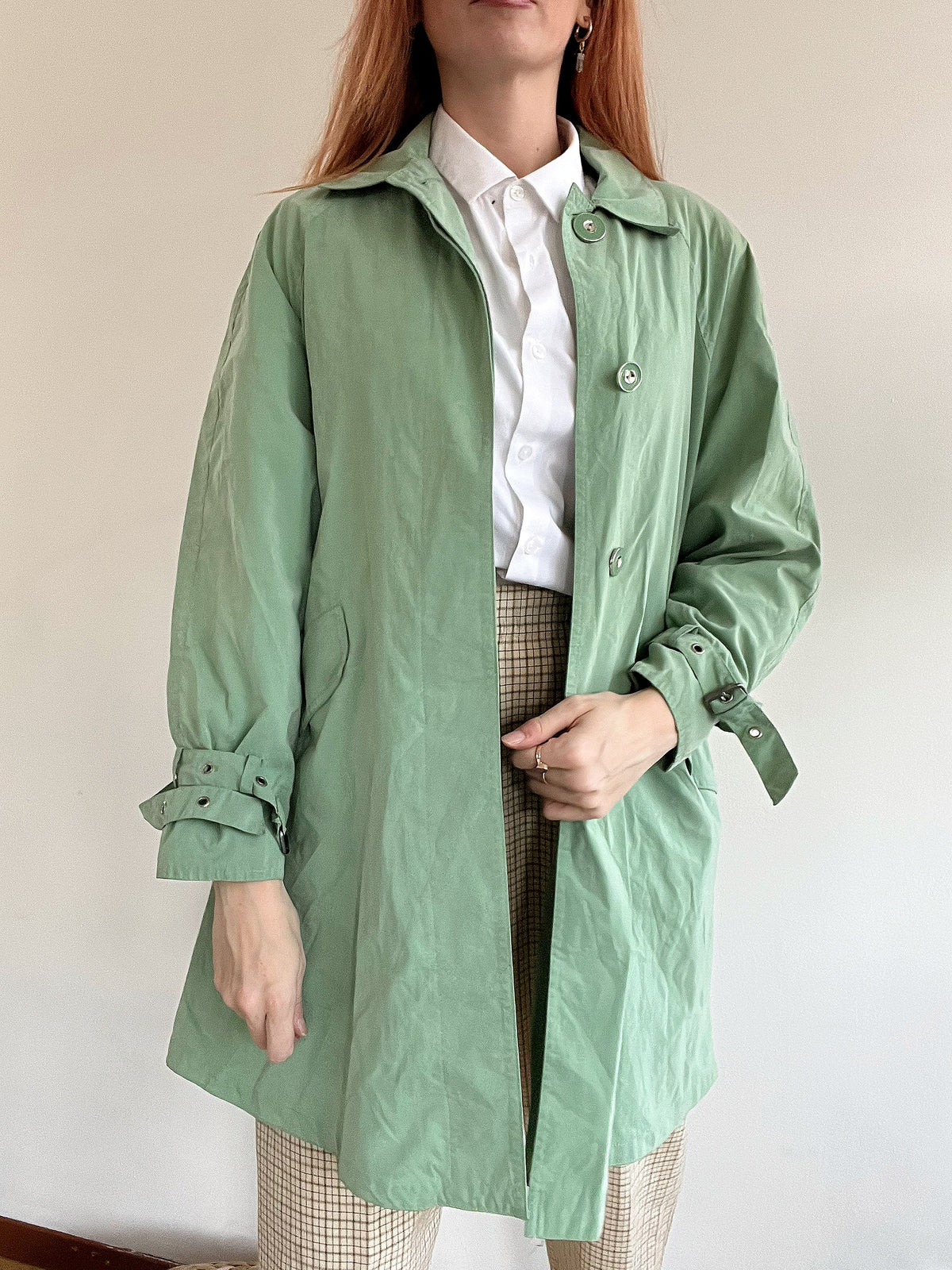 Trench coat vintage vert Clair M oversized