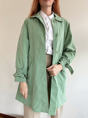 Hellgrüner Vintage-Trenchcoat M in Übergröße 